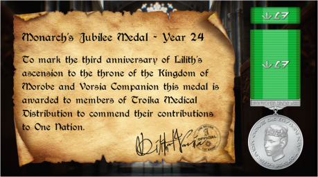Proclamation of Year 24 Jubilee Medal for Troika Medical Distribution's members.