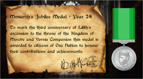 Proclamation of Year 24 Jubilee Medal for One Nation's citizens.